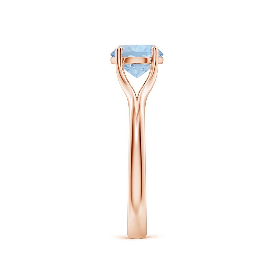 7mm AA Classic Solitaire Round Aquamarine Split Shank Engagement Ring in Rose Gold side 299