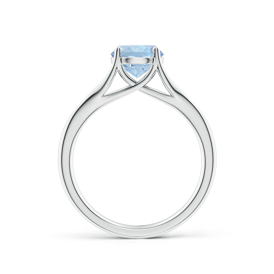 7mm AA Classic Solitaire Round Aquamarine Split Shank Engagement Ring in White Gold side 199