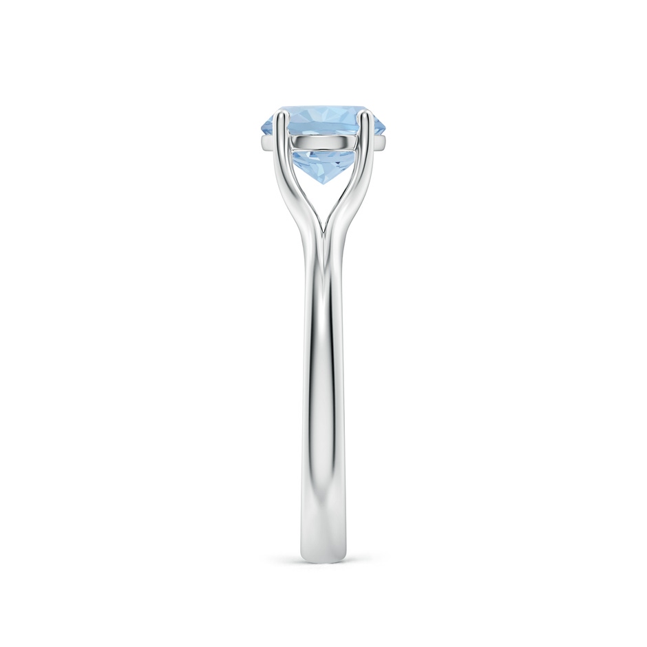 7mm AA Classic Solitaire Round Aquamarine Split Shank Engagement Ring in White Gold side 299