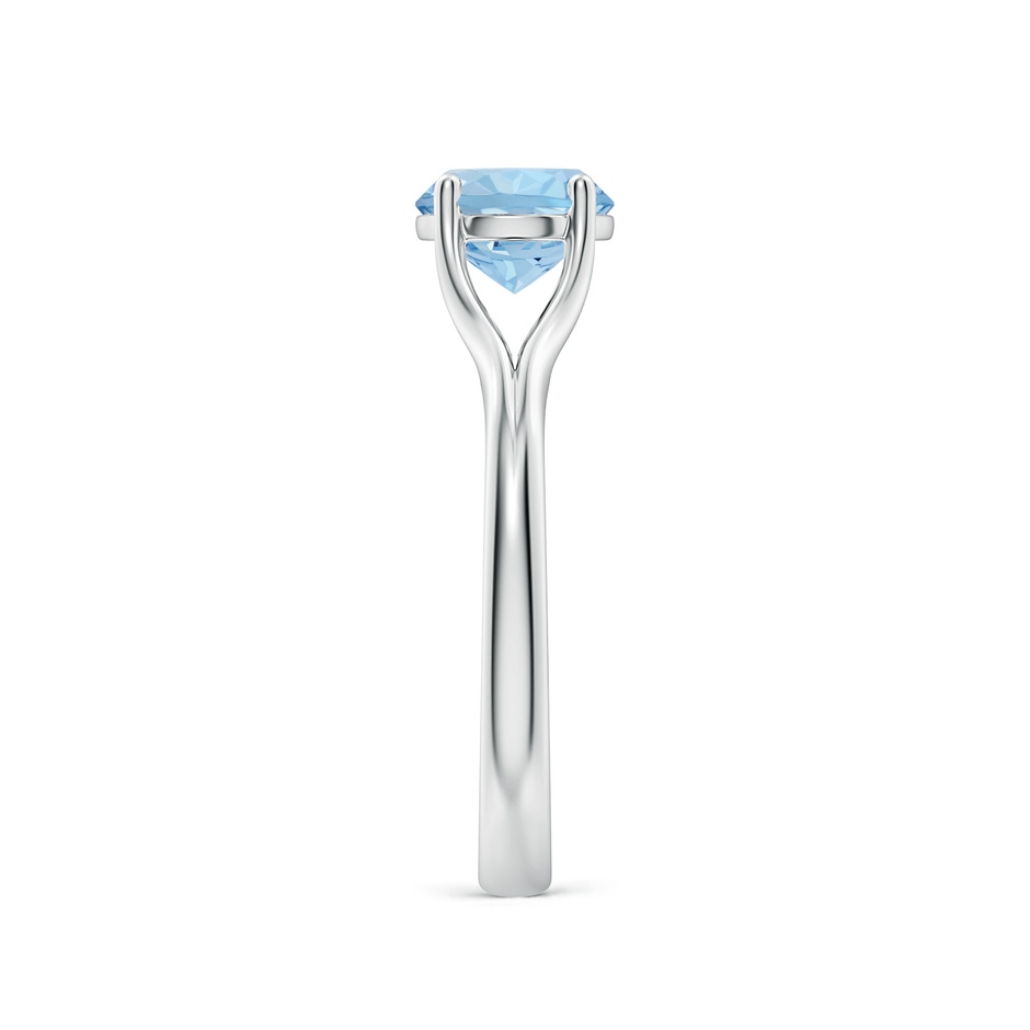 7mm AAA Classic Solitaire Round Aquamarine Split Shank Engagement Ring in P950 Platinum side 299