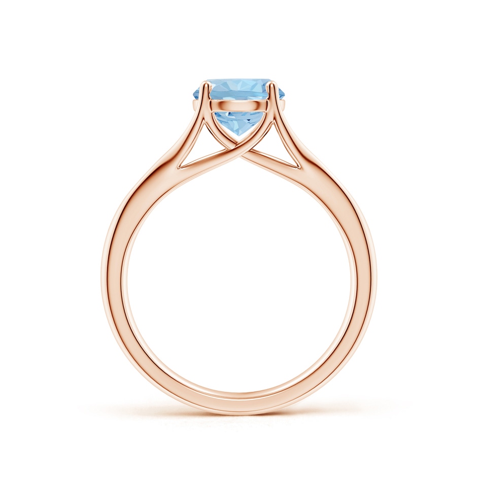 7mm AAA Classic Solitaire Round Aquamarine Split Shank Engagement Ring in Rose Gold side 199