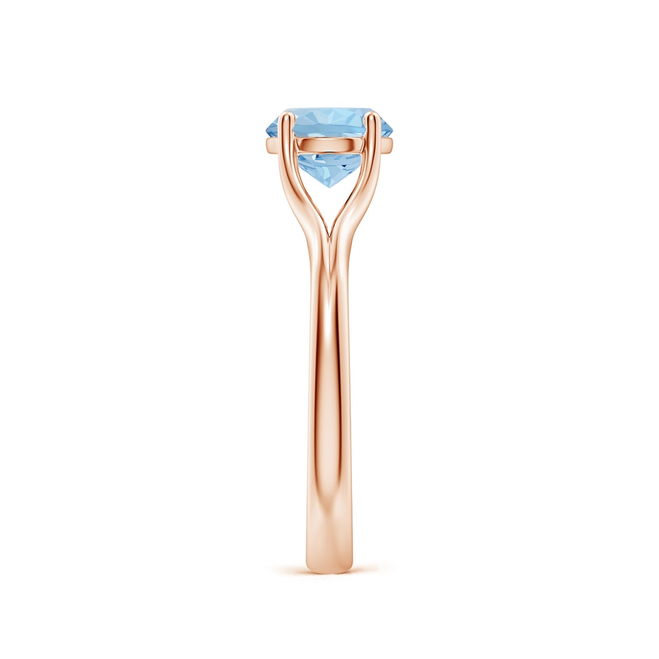 7mm AAA Classic Solitaire Round Aquamarine Split Shank Engagement Ring in Rose Gold side 299