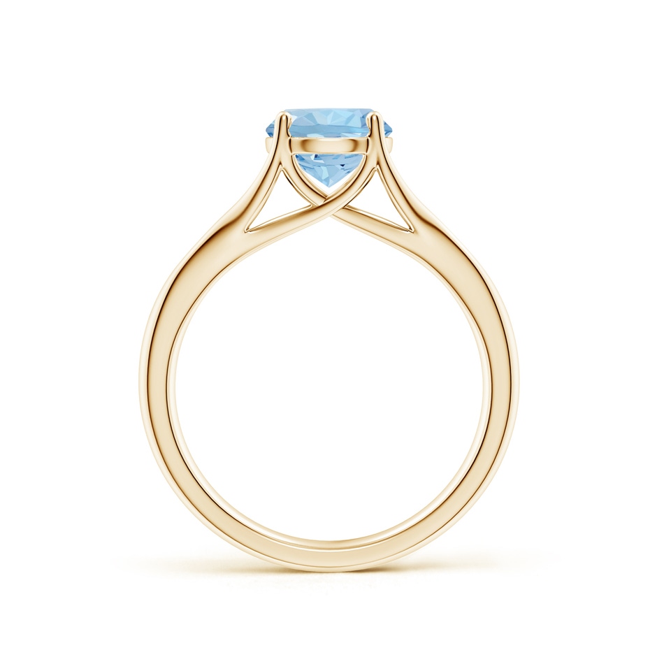 7mm AAA Classic Solitaire Round Aquamarine Split Shank Engagement Ring in Yellow Gold side 199