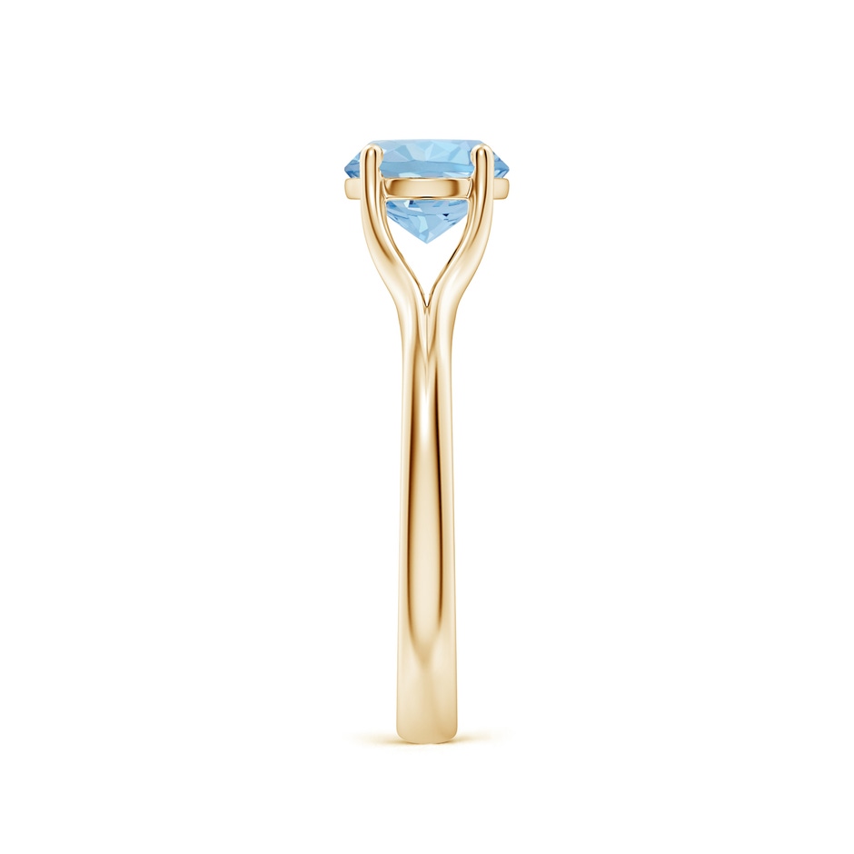 7mm AAA Classic Solitaire Round Aquamarine Split Shank Engagement Ring in Yellow Gold side 299