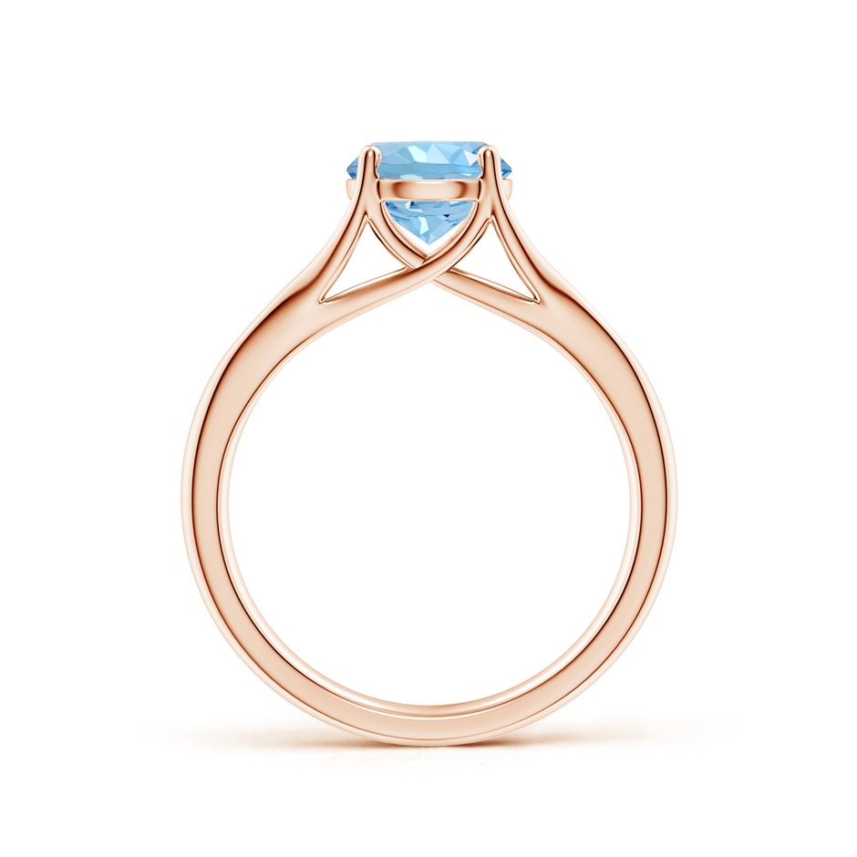 7mm AAAA Classic Solitaire Round Aquamarine Split Shank Engagement Ring in Rose Gold side 199