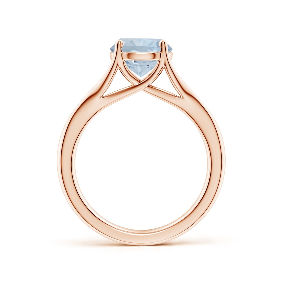 8mm A Classic Solitaire Round Aquamarine Split Shank Engagement Ring in Rose Gold side 199