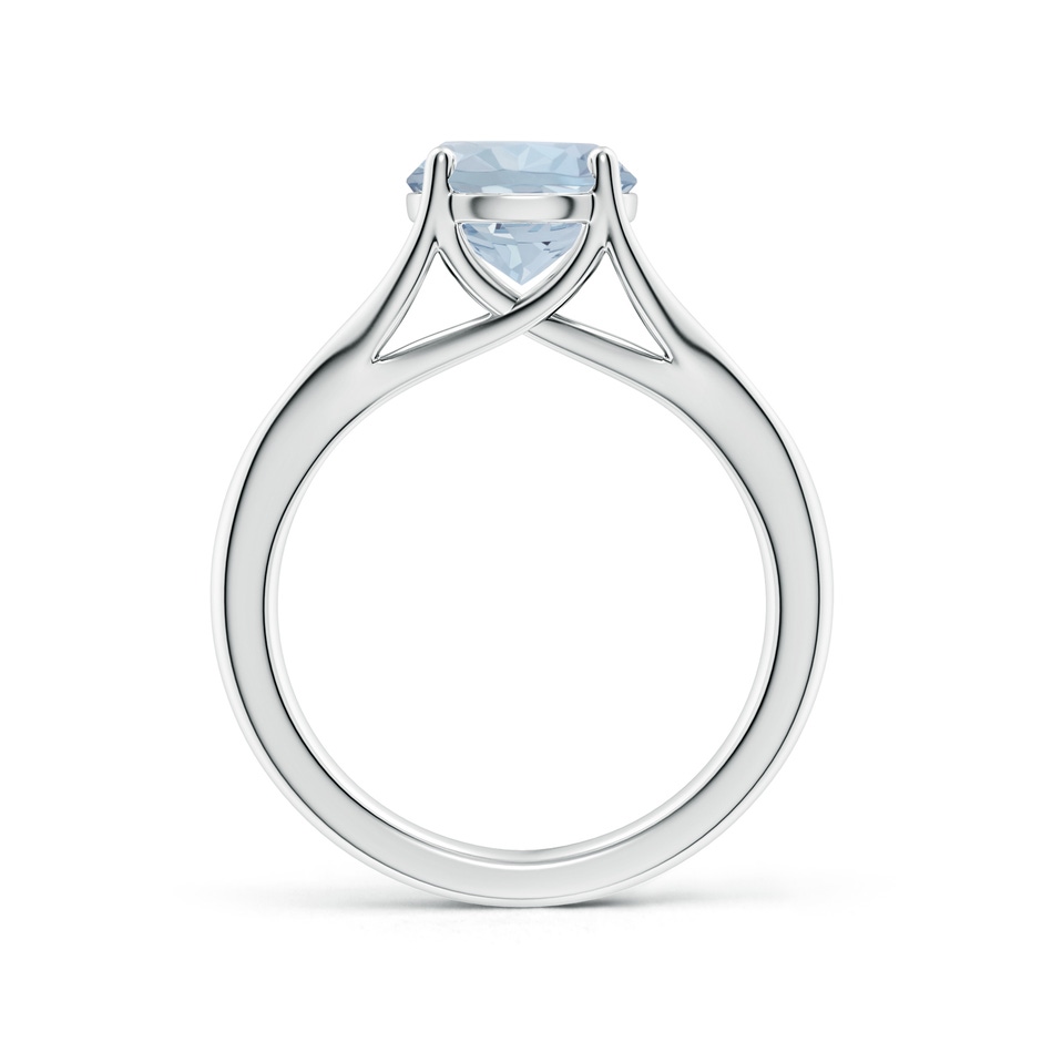 8mm A Classic Solitaire Round Aquamarine Split Shank Engagement Ring in White Gold side 199