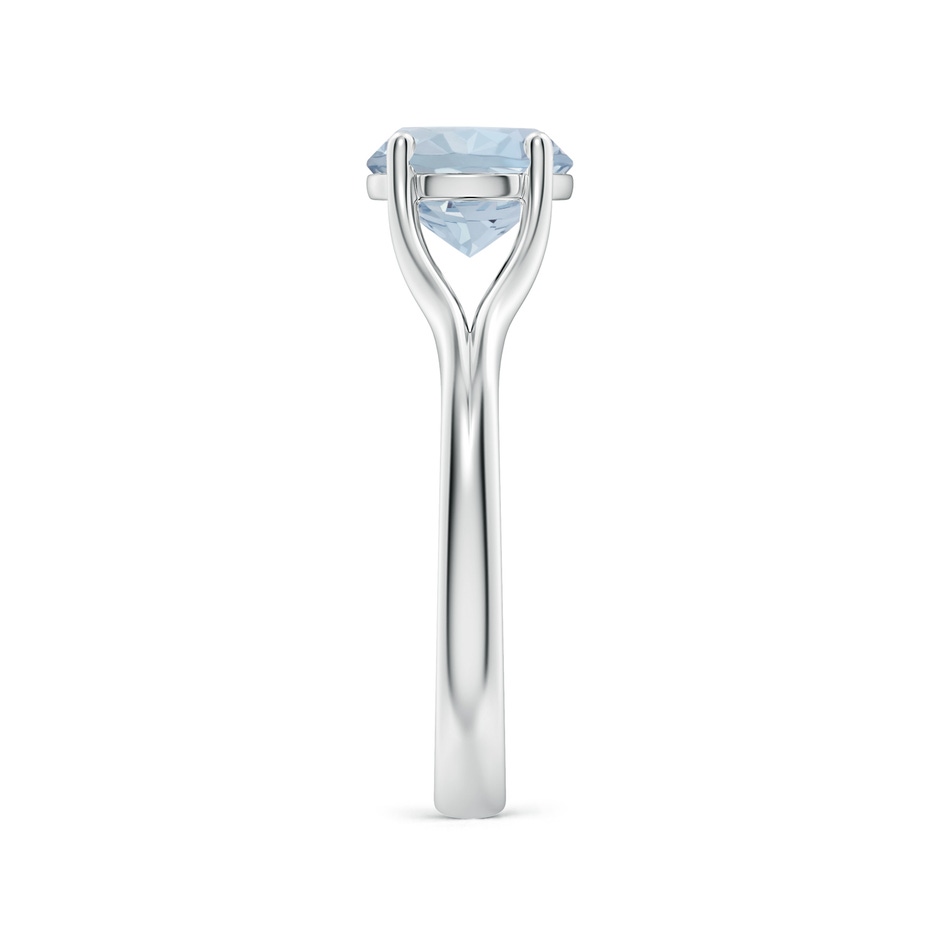 8mm A Classic Solitaire Round Aquamarine Split Shank Engagement Ring in White Gold side 299