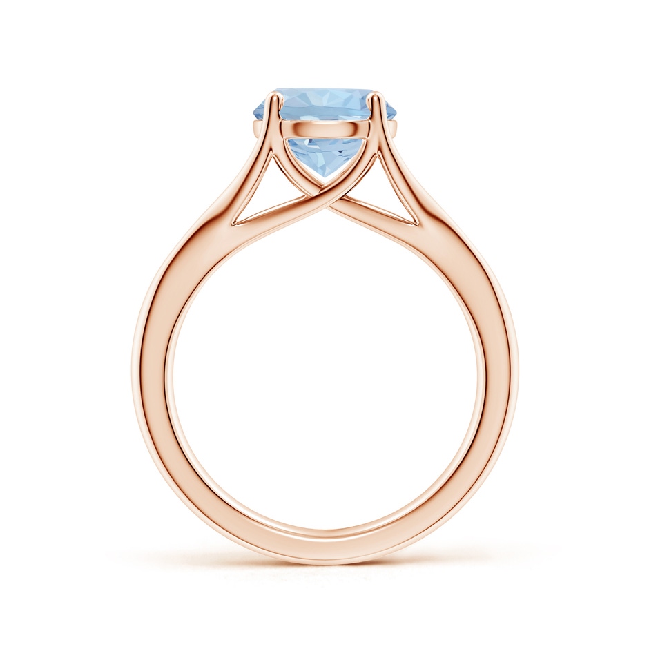 8mm AA Classic Solitaire Round Aquamarine Split Shank Engagement Ring in Rose Gold side 199