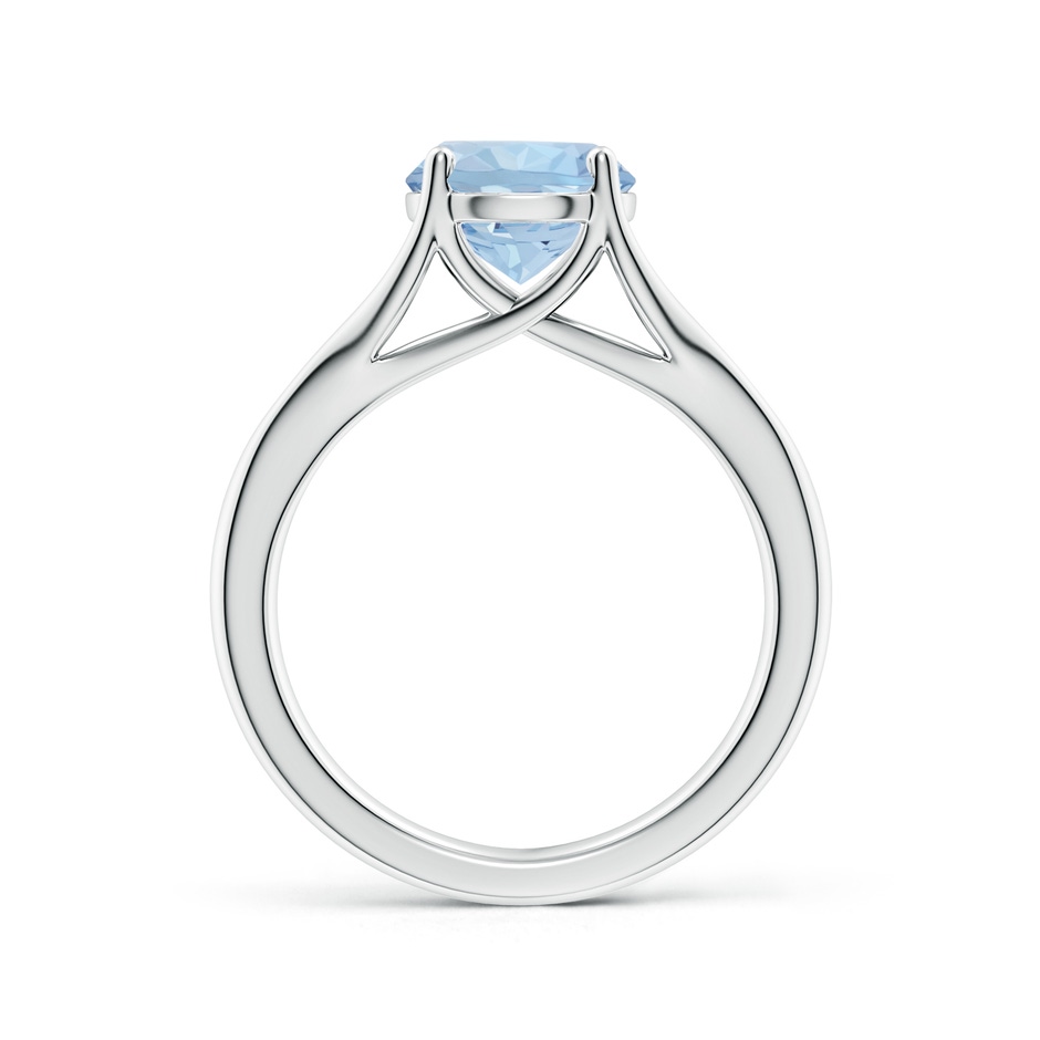 8mm AA Classic Solitaire Round Aquamarine Split Shank Engagement Ring in White Gold side 199