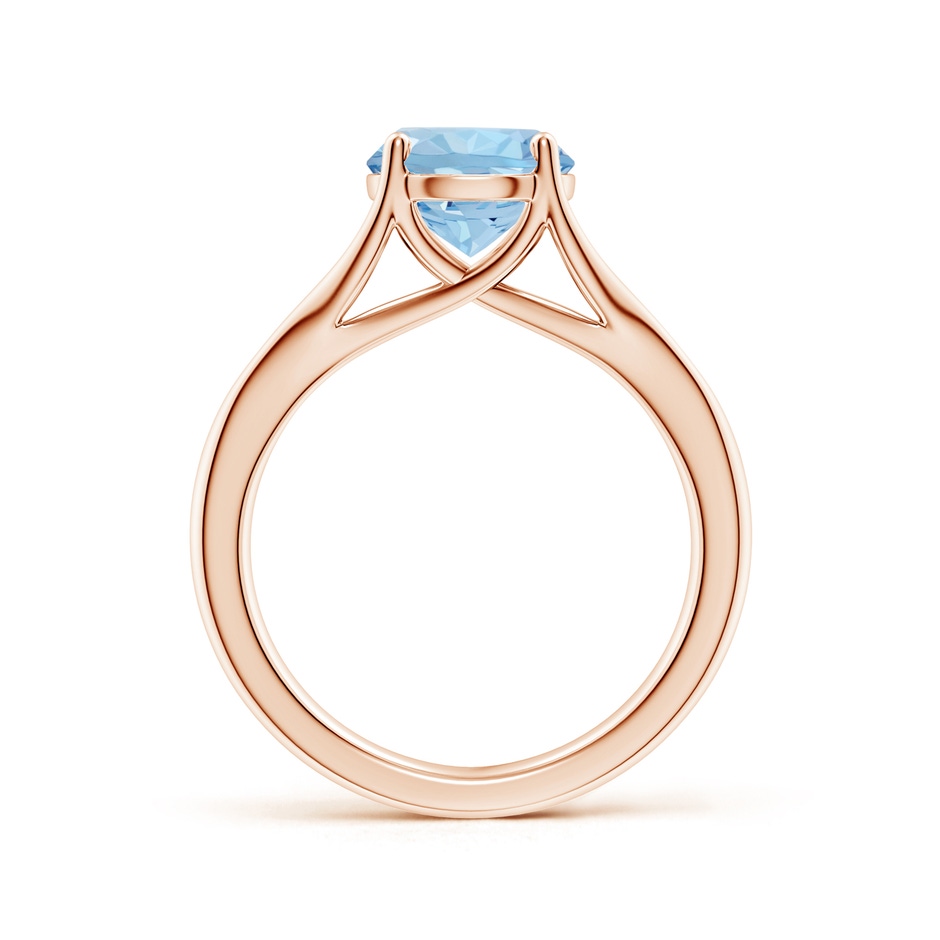 8mm AAA Classic Solitaire Round Aquamarine Split Shank Engagement Ring in Rose Gold side 199