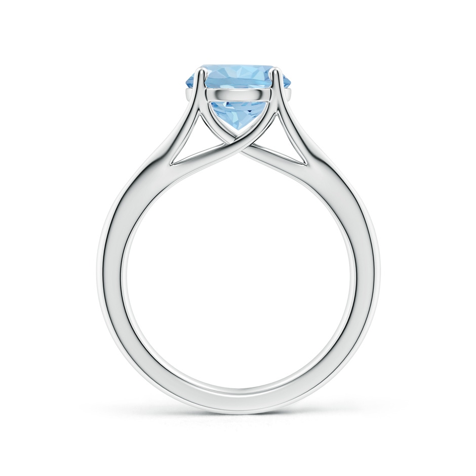 8mm AAA Classic Solitaire Round Aquamarine Split Shank Engagement Ring in S999 Silver side 199