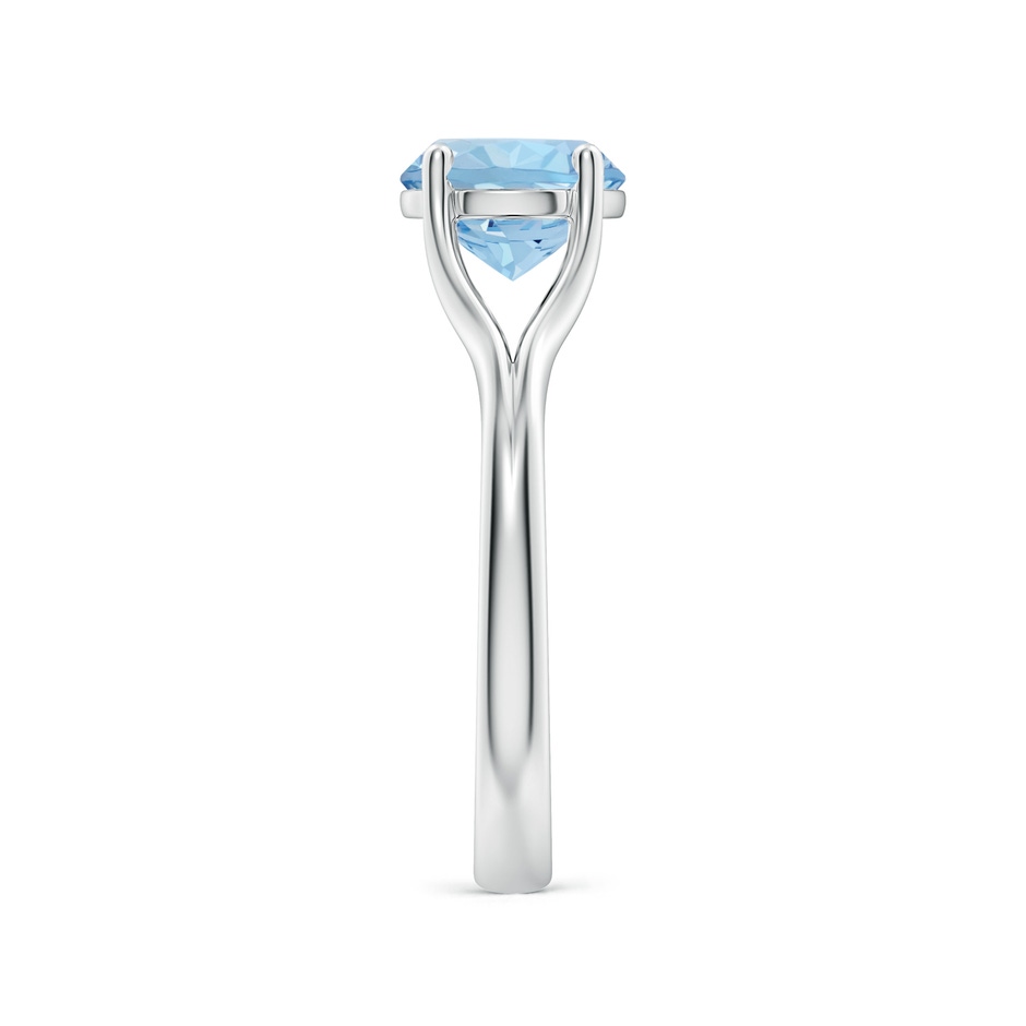8mm AAA Classic Solitaire Round Aquamarine Split Shank Engagement Ring in S999 Silver side 299