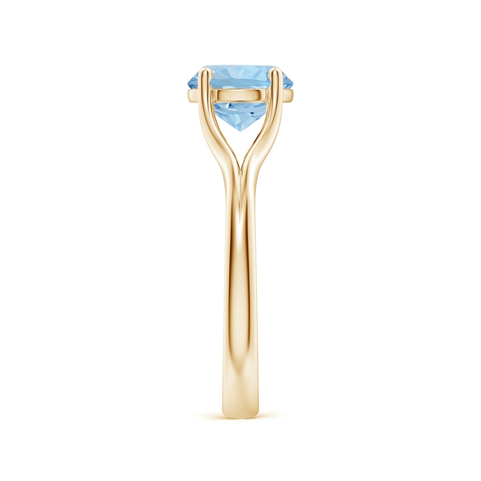 8mm AAA Classic Solitaire Round Aquamarine Split Shank Engagement Ring in Yellow Gold side 299