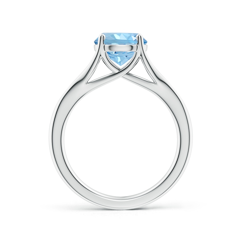 8mm AAAA Classic Solitaire Round Aquamarine Split Shank Engagement Ring in P950 Platinum side 199