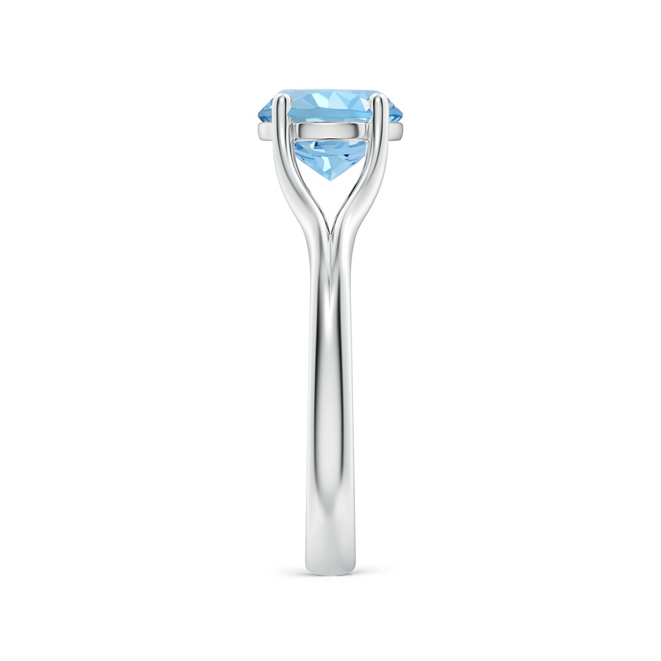8mm AAAA Classic Solitaire Round Aquamarine Split Shank Engagement Ring in P950 Platinum side 299