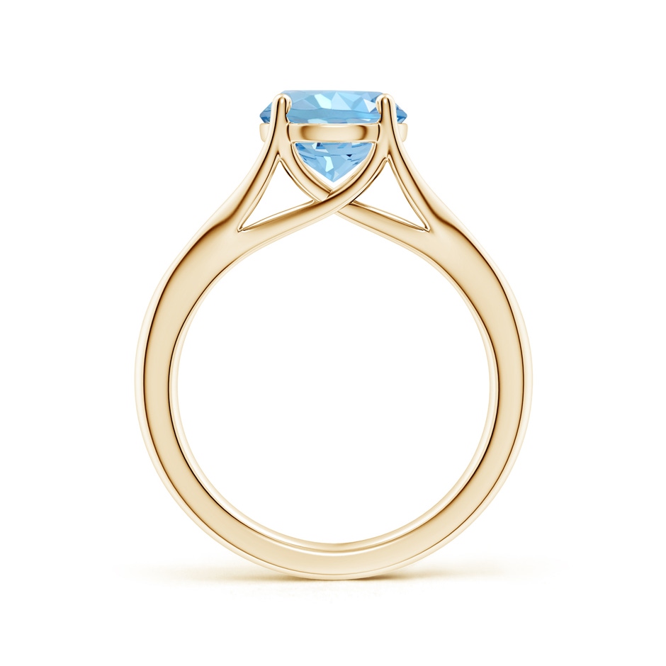 8mm AAAA Classic Solitaire Round Aquamarine Split Shank Engagement Ring in Yellow Gold side 199