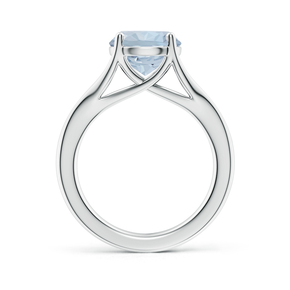 9mm A Classic Solitaire Round Aquamarine Split Shank Engagement Ring in 18K White Gold side 199