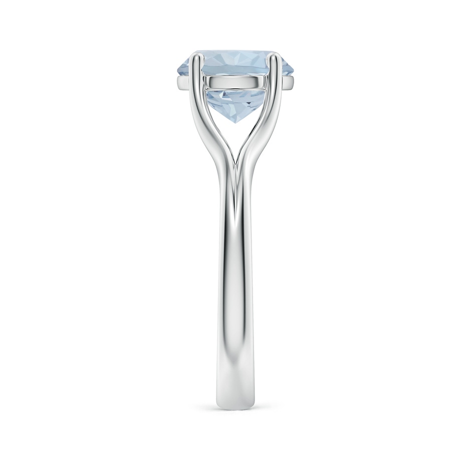 9mm A Classic Solitaire Round Aquamarine Split Shank Engagement Ring in 18K White Gold side 299