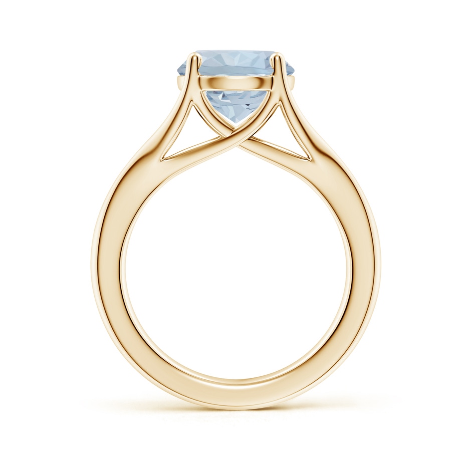 9mm A Classic Solitaire Round Aquamarine Split Shank Engagement Ring in Yellow Gold side 199