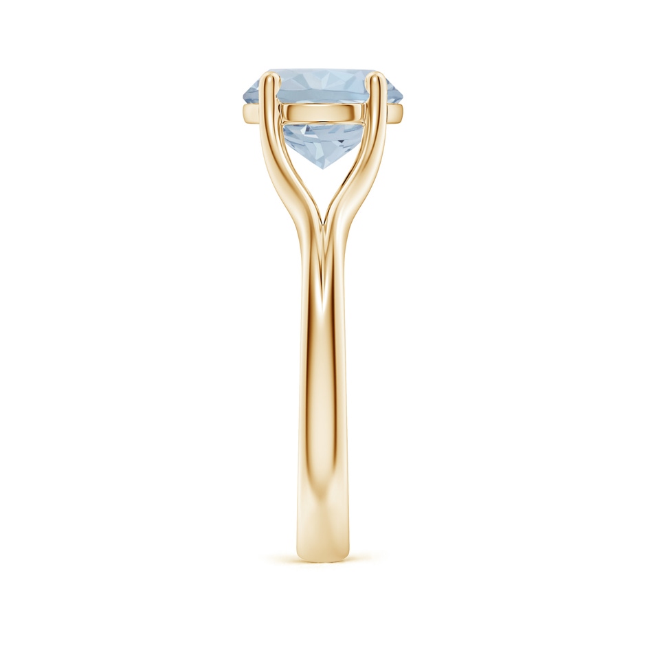 9mm A Classic Solitaire Round Aquamarine Split Shank Engagement Ring in Yellow Gold side 299