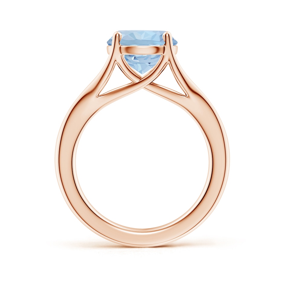 9mm AA Classic Solitaire Round Aquamarine Split Shank Engagement Ring in 18K Rose Gold side 199