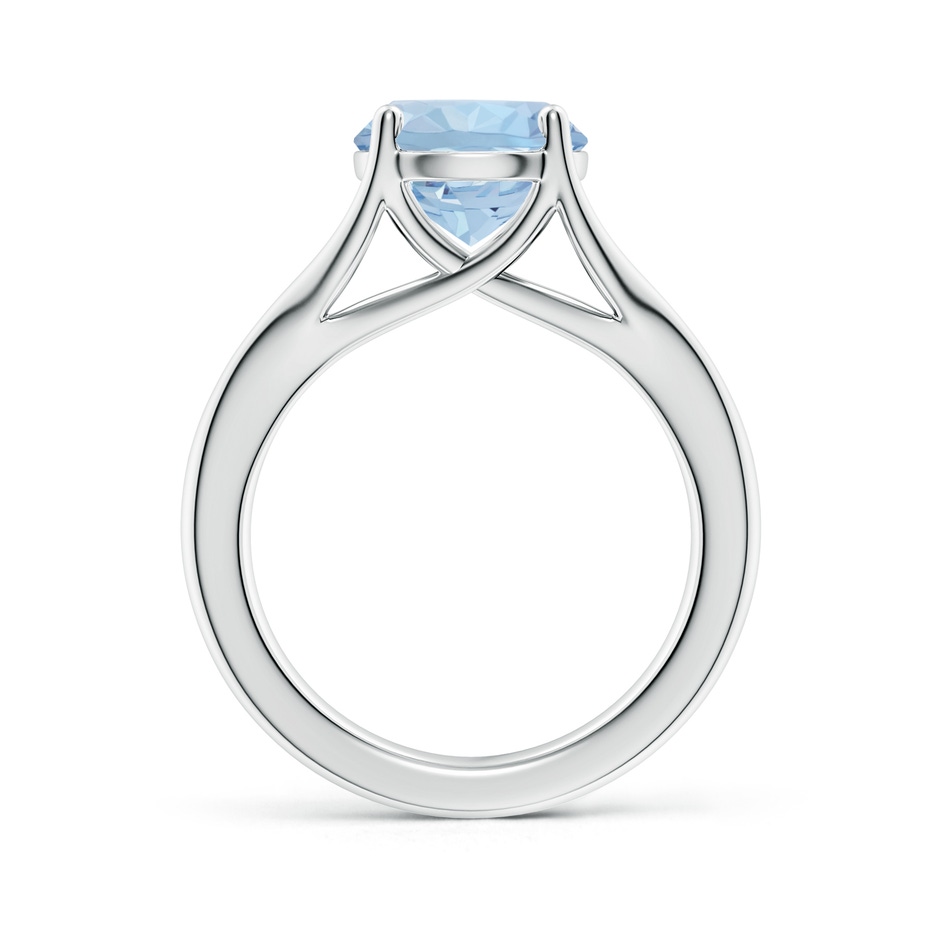 9mm AA Classic Solitaire Round Aquamarine Split Shank Engagement Ring in 18K White Gold side 199