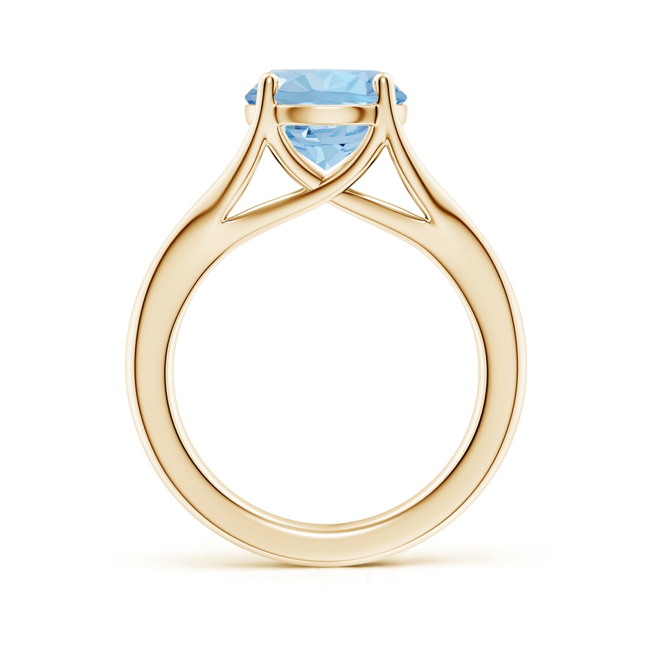 9mm AAA Classic Solitaire Round Aquamarine Split Shank Engagement Ring in 18K Yellow Gold side 199