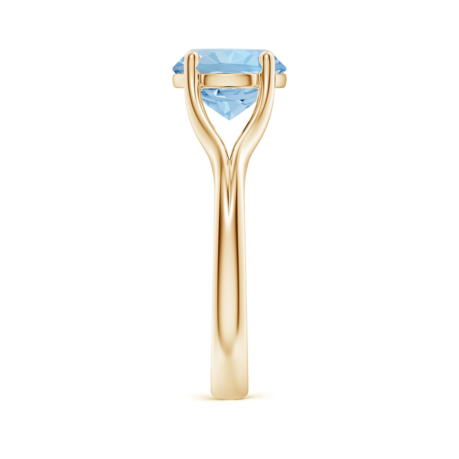 9mm AAA Classic Solitaire Round Aquamarine Split Shank Engagement Ring in 18K Yellow Gold side 299