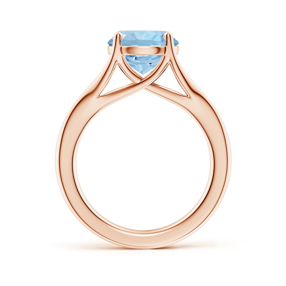 9mm AAA Classic Solitaire Round Aquamarine Split Shank Engagement Ring in Rose Gold side 199