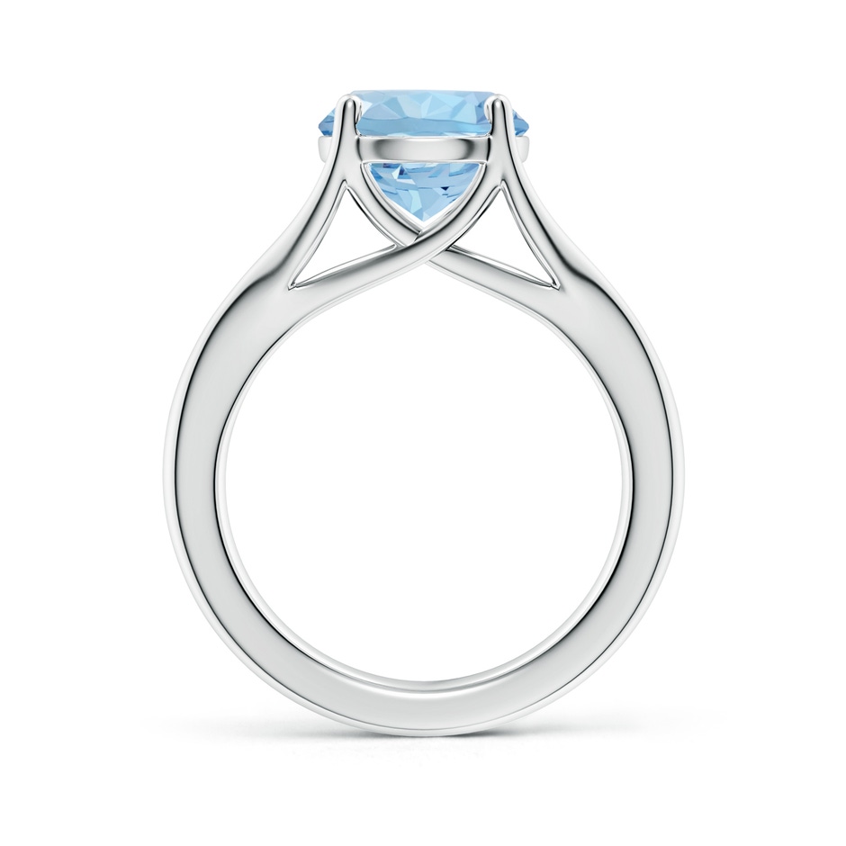 9mm AAA Classic Solitaire Round Aquamarine Split Shank Engagement Ring in White Gold side 199