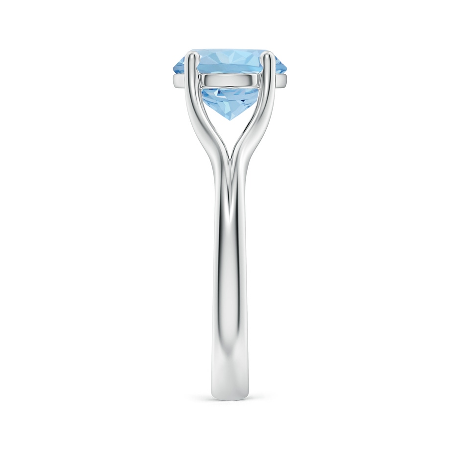 9mm AAA Classic Solitaire Round Aquamarine Split Shank Engagement Ring in White Gold side 299