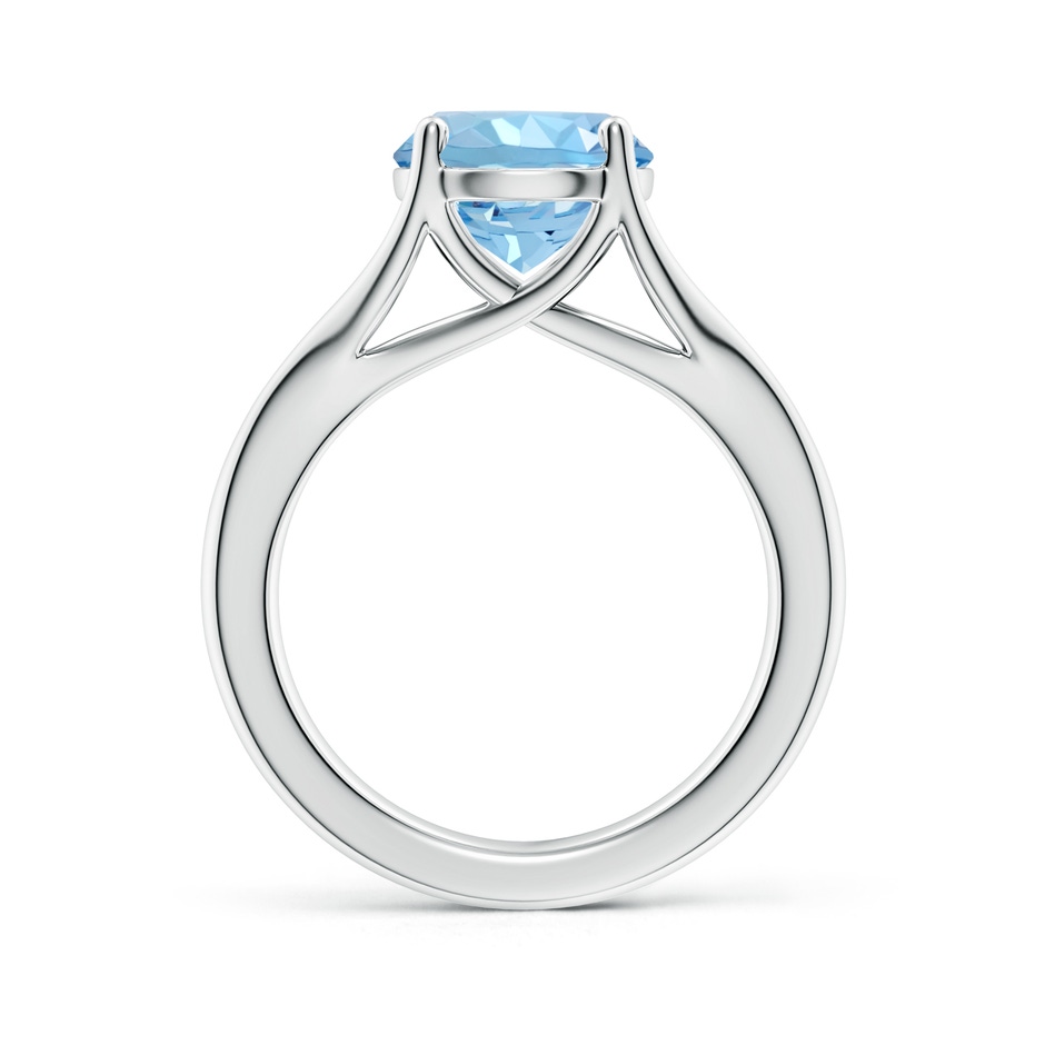 9mm AAAA Classic Solitaire Round Aquamarine Split Shank Engagement Ring in 18K White Gold side 199
