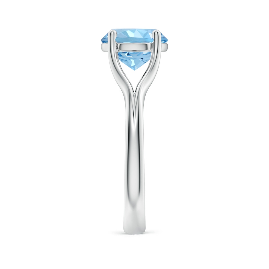 9mm AAAA Classic Solitaire Round Aquamarine Split Shank Engagement Ring in 18K White Gold side 299