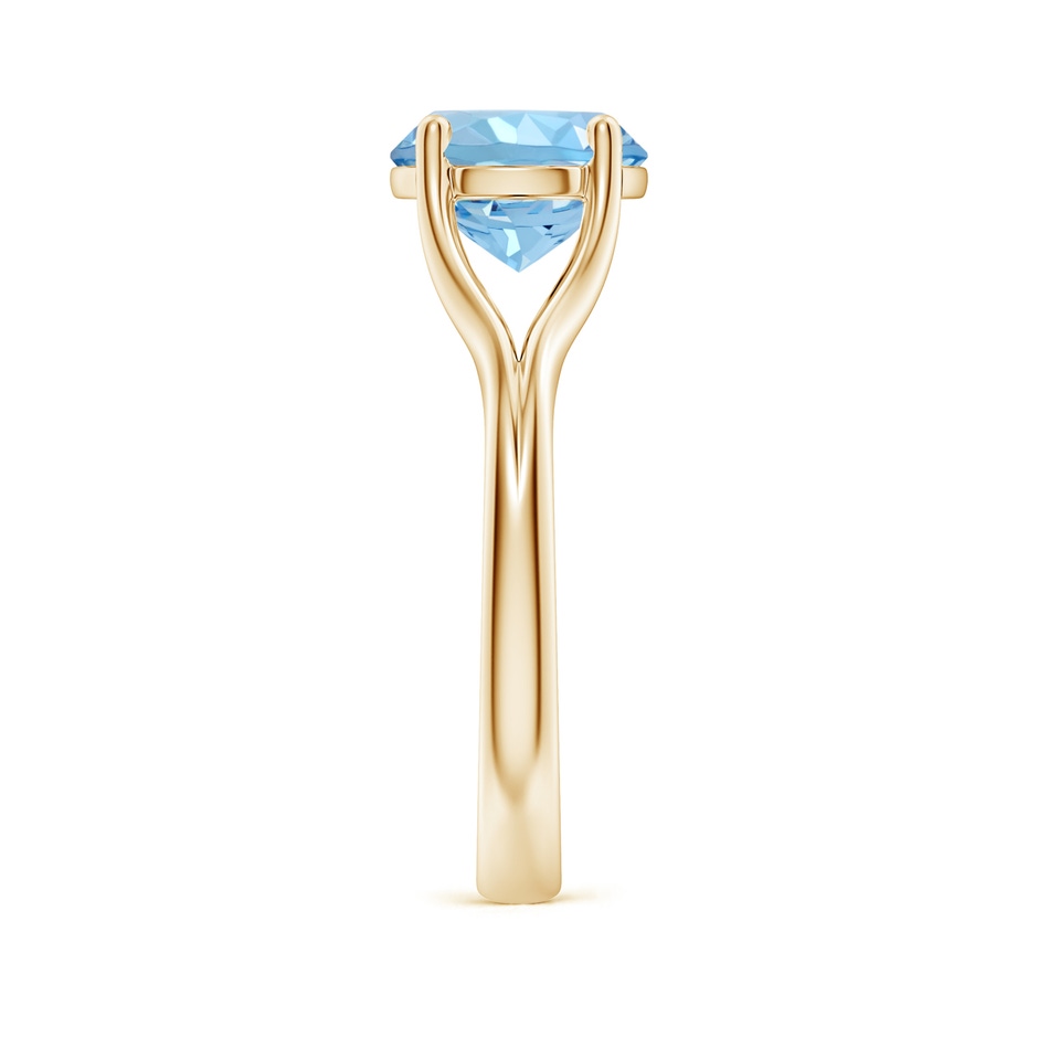9mm AAAA Classic Solitaire Round Aquamarine Split Shank Engagement Ring in Yellow Gold side 299