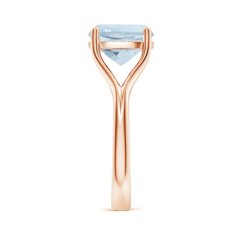 10mm A Classic Solitaire Cushion Aquamarine Split Shank Engagement Ring in Rose Gold side 299