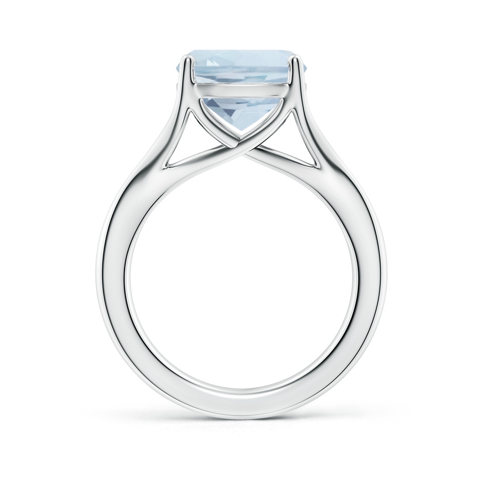 10mm A Classic Solitaire Cushion Aquamarine Split Shank Engagement Ring in White Gold side 199