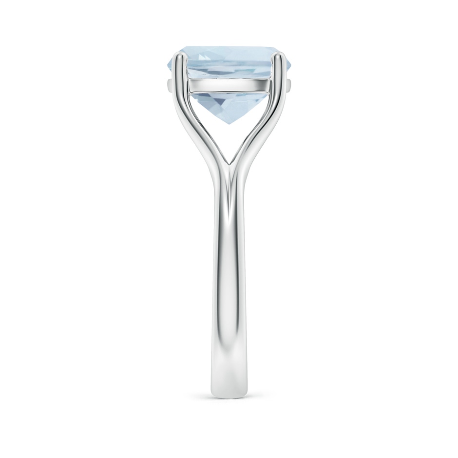 10mm A Classic Solitaire Cushion Aquamarine Split Shank Engagement Ring in White Gold side 299