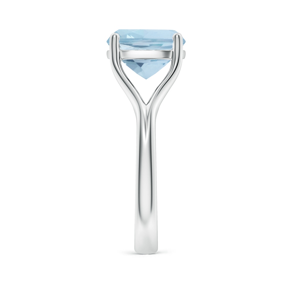 10mm AA Classic Solitaire Cushion Aquamarine Split Shank Engagement Ring in 9K White Gold side 299