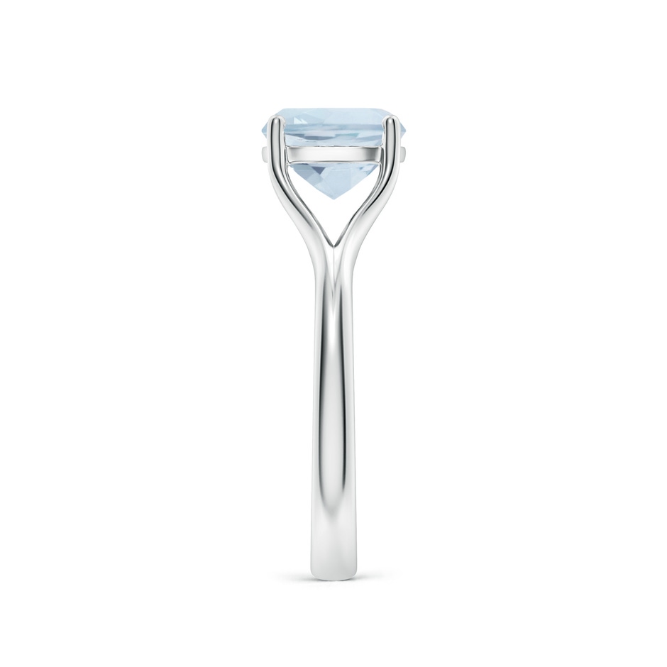 8mm A Classic Solitaire Cushion Aquamarine Split Shank Engagement Ring in S999 Silver side 299