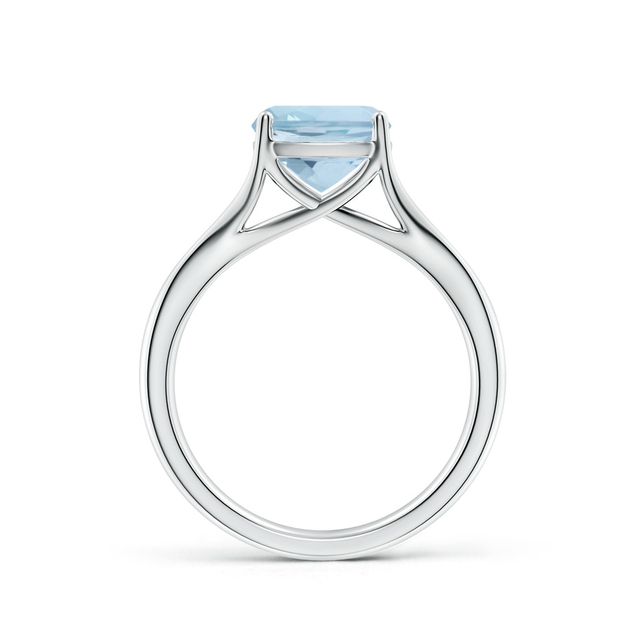 8mm AA Classic Solitaire Cushion Aquamarine Split Shank Engagement Ring in 9K White Gold side 199