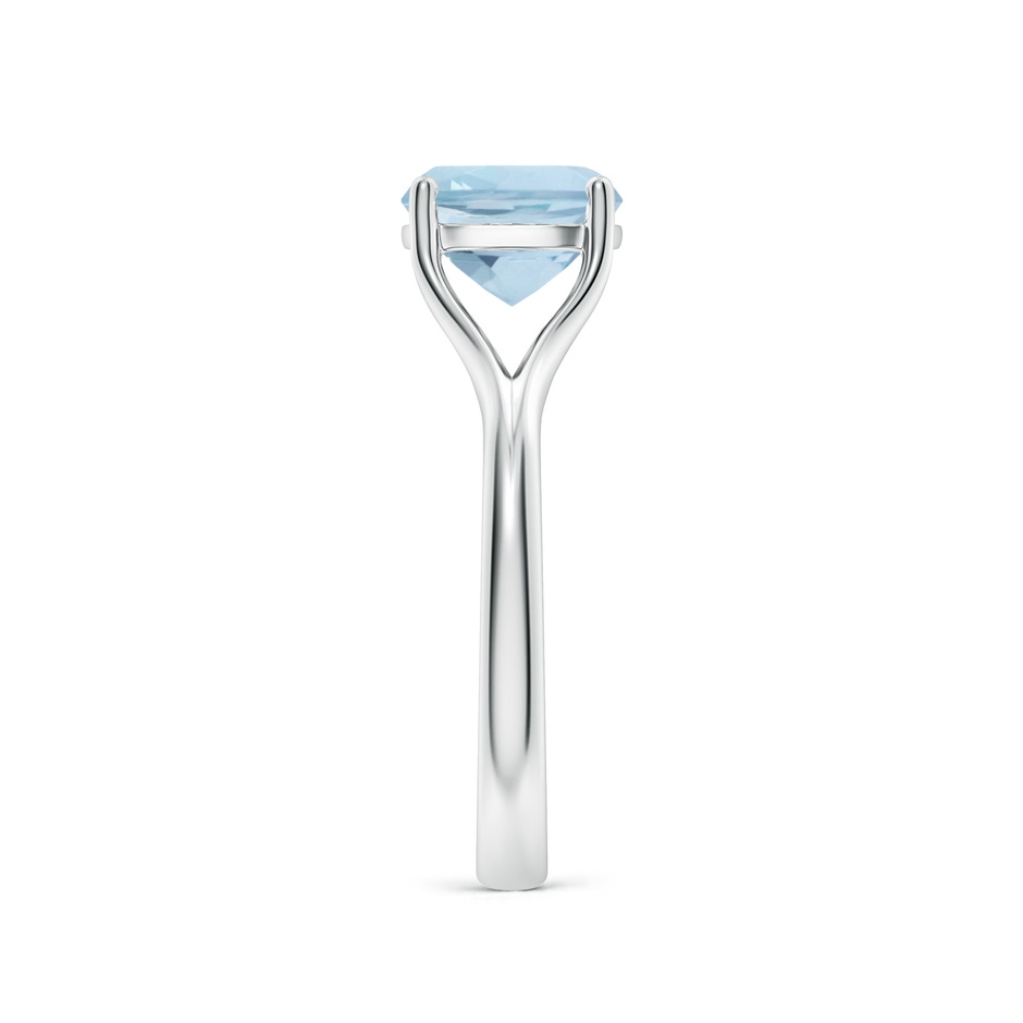 8mm AA Classic Solitaire Cushion Aquamarine Split Shank Engagement Ring in P950 Platinum side 299