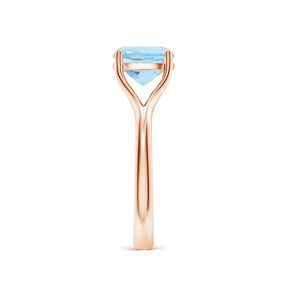 8mm AAA Classic Solitaire Cushion Aquamarine Split Shank Engagement Ring in Rose Gold side 299
