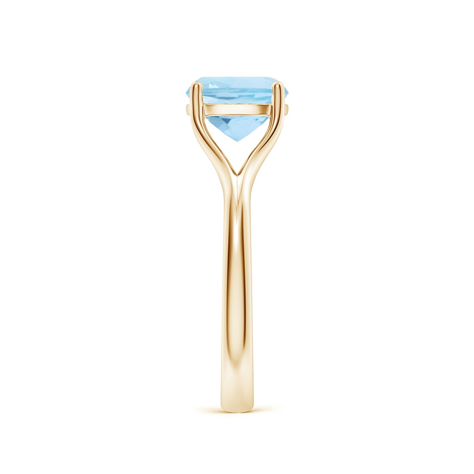 8mm AAA Classic Solitaire Cushion Aquamarine Split Shank Engagement Ring in Yellow Gold side 299