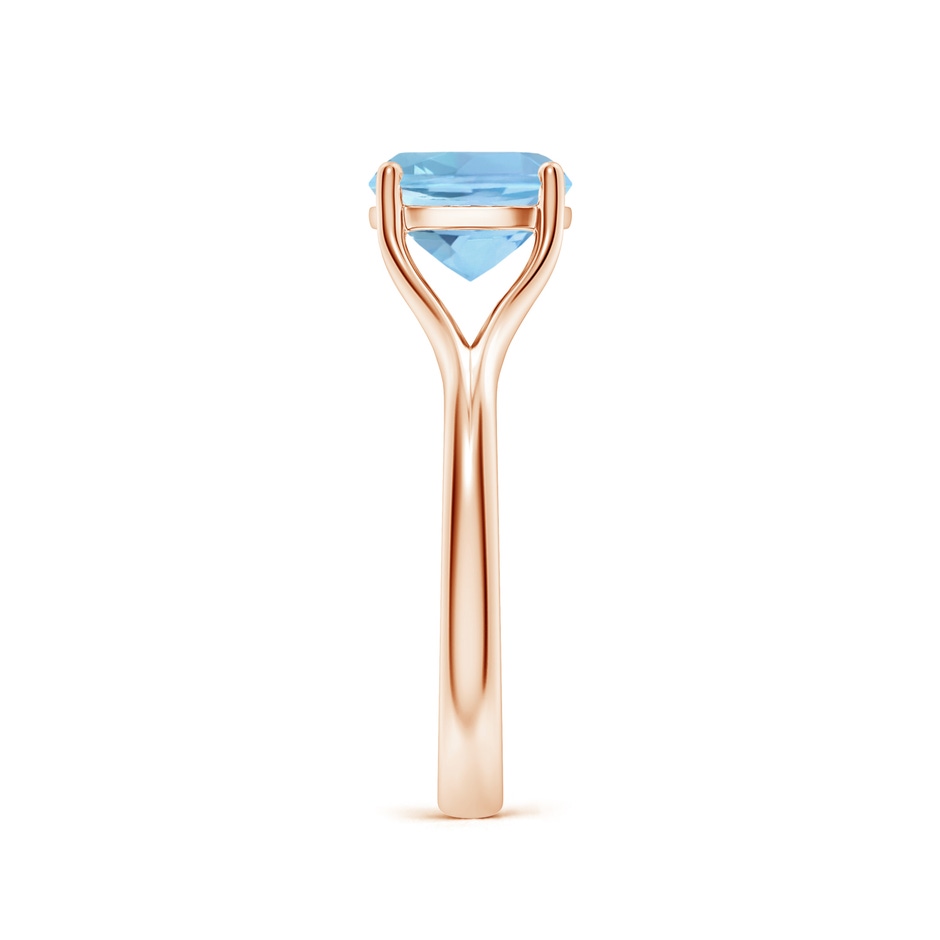 8mm AAAA Classic Solitaire Cushion Aquamarine Split Shank Engagement Ring in Rose Gold side 299