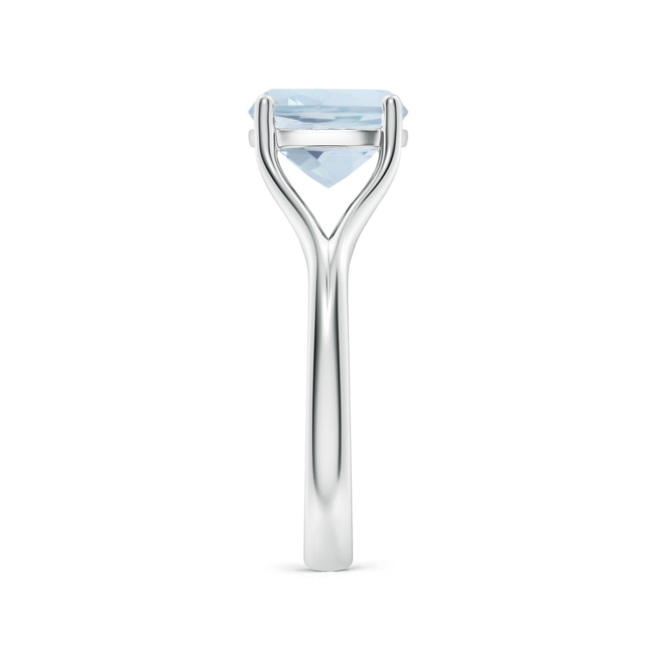 9mm A Classic Solitaire Cushion Aquamarine Split Shank Engagement Ring in S999 Silver side 299