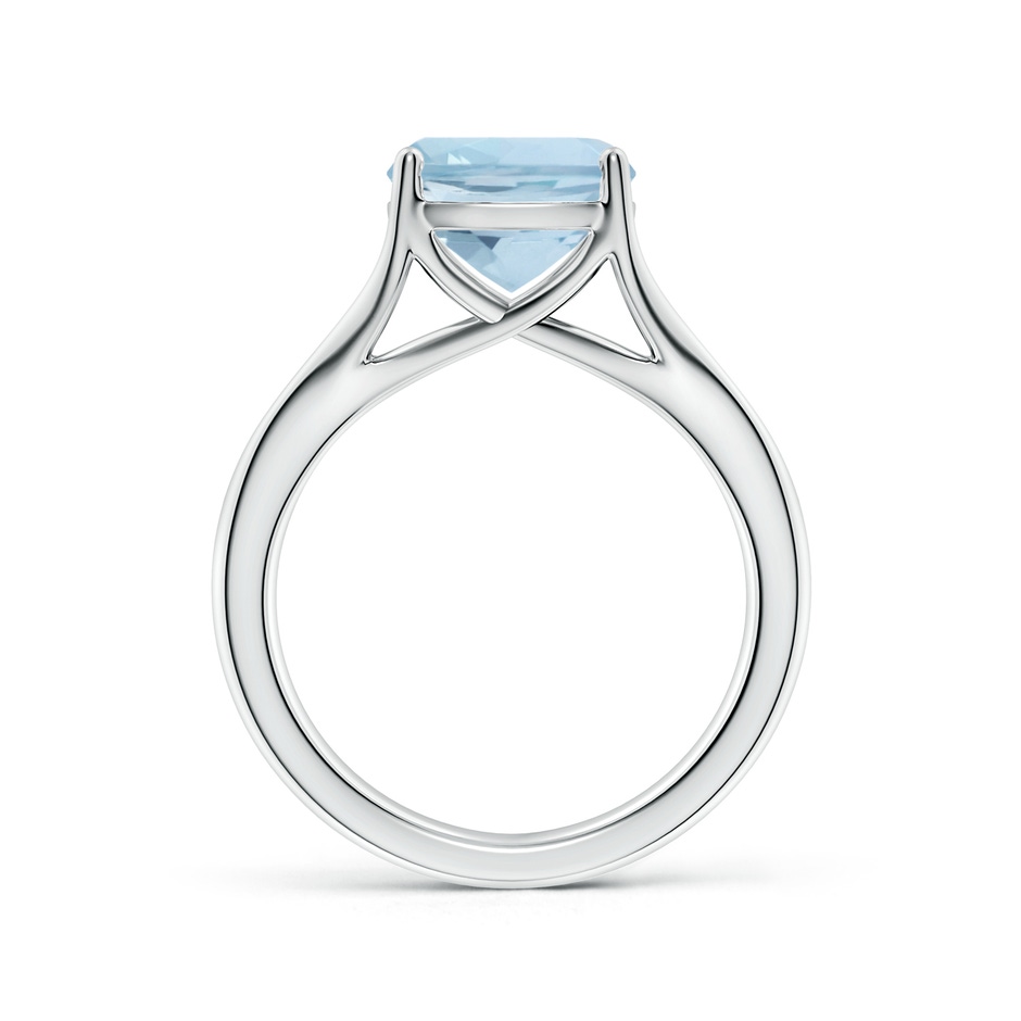 9mm AA Classic Solitaire Cushion Aquamarine Split Shank Engagement Ring in 9K White Gold side 199