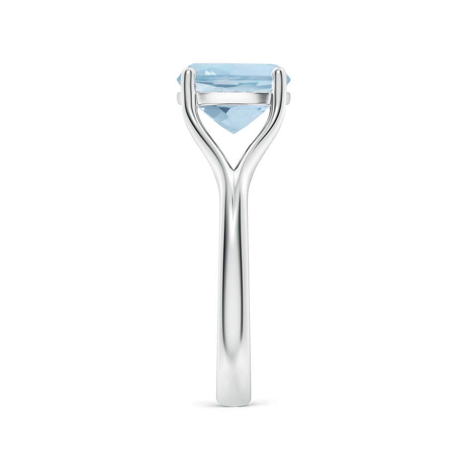9mm AA Classic Solitaire Cushion Aquamarine Split Shank Engagement Ring in 9K White Gold side 299
