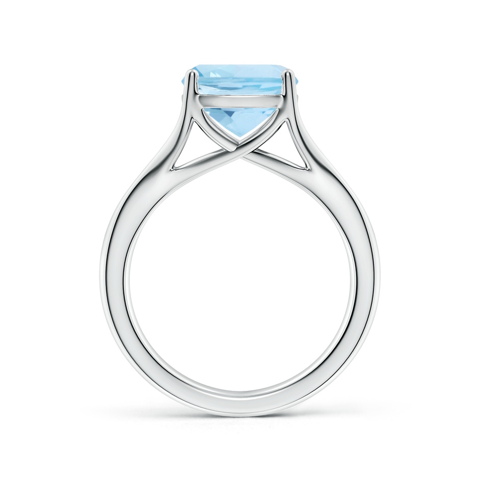9mm AAA Classic Solitaire Cushion Aquamarine Split Shank Engagement Ring in White Gold side 199