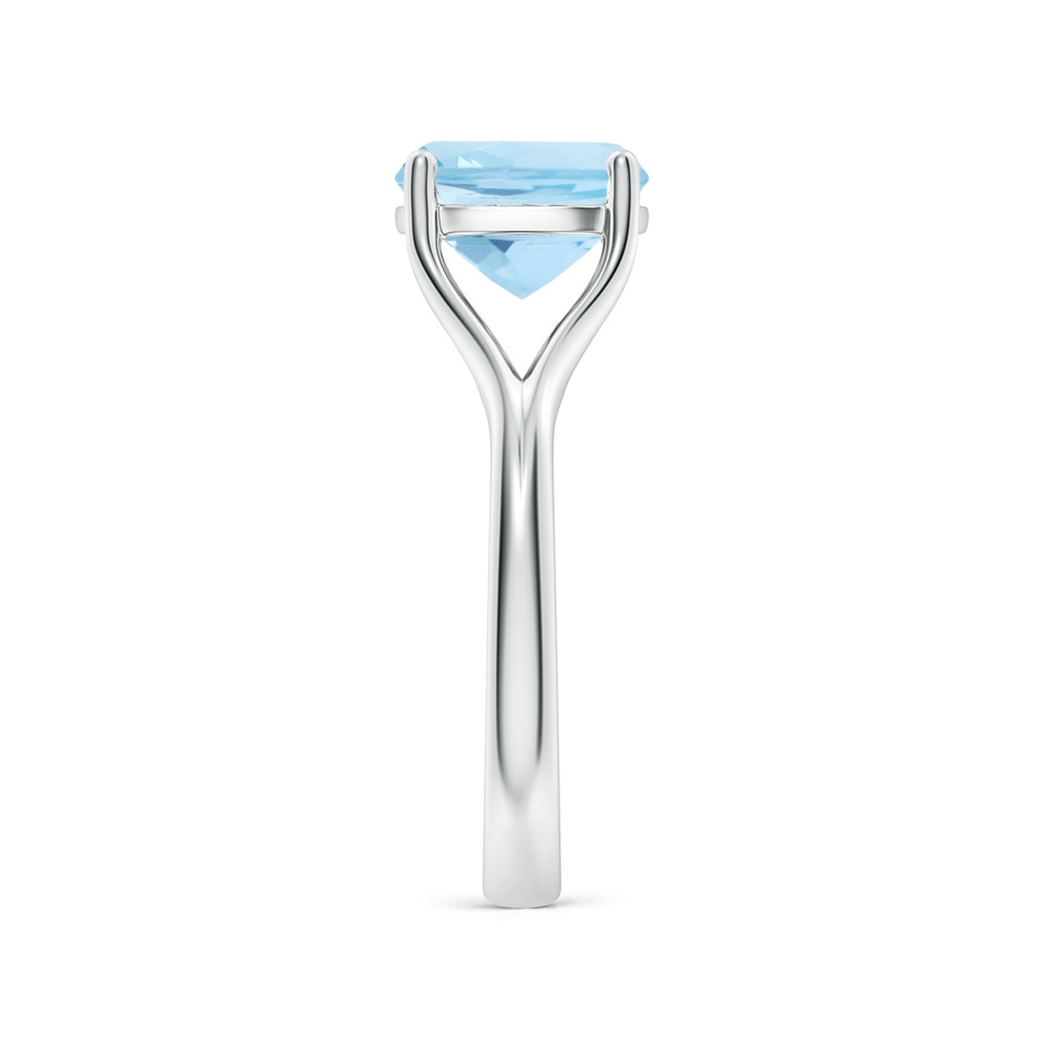 9mm AAA Classic Solitaire Cushion Aquamarine Split Shank Engagement Ring in White Gold side 299